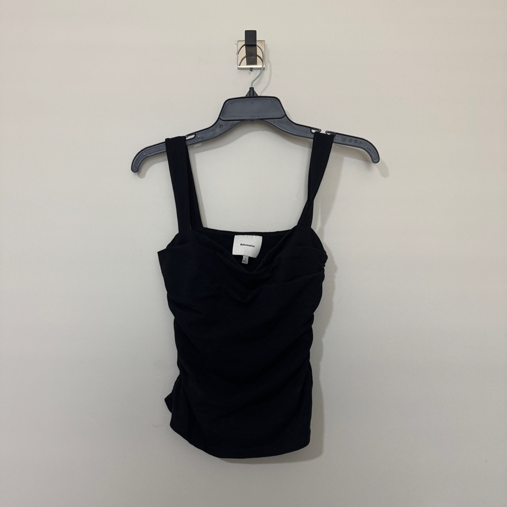 Reformation Trish Knit Top Black Size XL - Picture 2 of 4